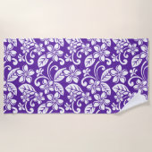 SERVIETTE DE PLAGE ÎLE PLUMERIA (PURPLE) (Devant)