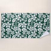 SERVIETTE DE PLAGE ÎLE PLUMERIA (VERT FORESTIER) (Devant)