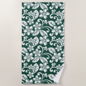 SERVIETTE DE PLAGE ÎLE PLUMERIA (VERT FORESTIER) (Devant)