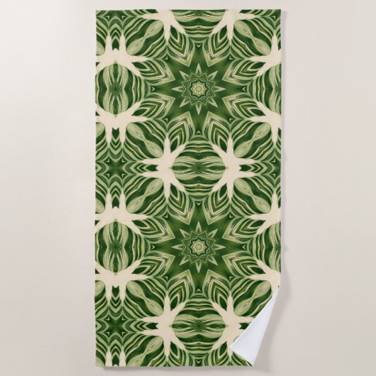 Serviette De Plage île verdure estivale abstraits feuilles tropicaux (Devant)