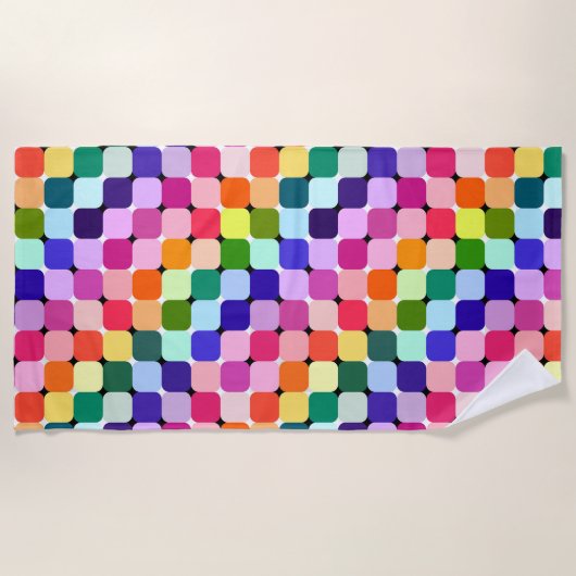 Serviette De Plage Illusion Optique Arc-en-ciel Coussin brillant (Devant)