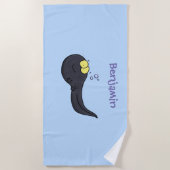 Serviette De Plage Illustration amusante de dessin animé en têtard (Devant)