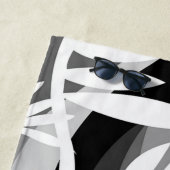 Serviette De Plage Illustration botanique en noir et blanc (En situation)