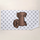 Serviette De Plage Illustration Brown Chih Tzu Cute Cartoon Chien (Devant)