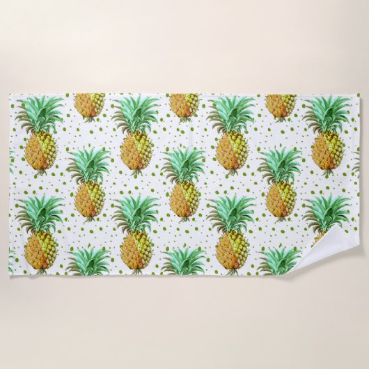 Serviette De Plage Illustration d'ananas Motif sans joint (Devant)