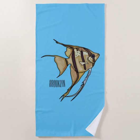 Serviette De Plage Illustration d'angelfish (Devant)