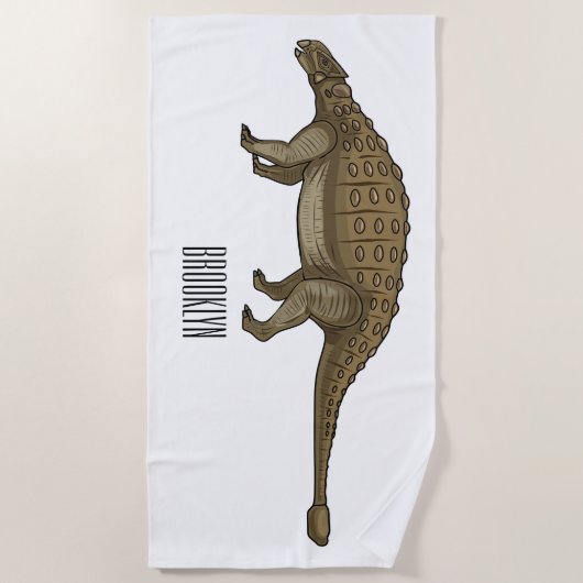Serviette De Plage Illustration d'Ankylosaurus (Devant)