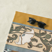 Serviette De Plage illustration d'art pavot fleur jaune (En situation)