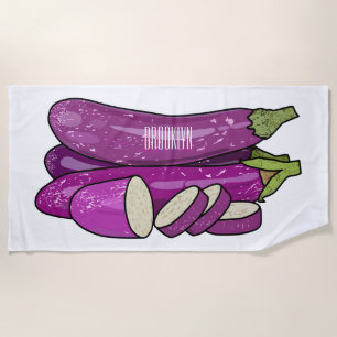 Serviette De Plage Illustration d'aubergine
