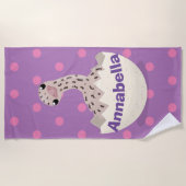 Serviette De Plage Illustration d'autruche pour bébé à couver mignon (Devant)