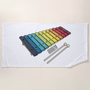 Serviette De Plage Illustration de bande dessinée en Xylophone