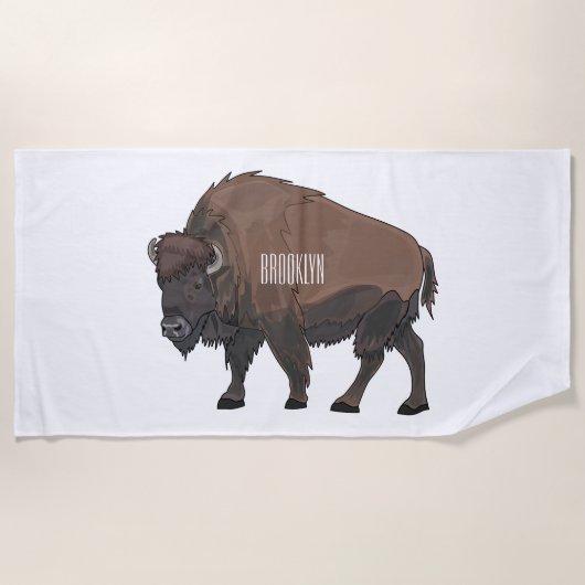 Serviette De Plage Illustration de bison (Devant)
