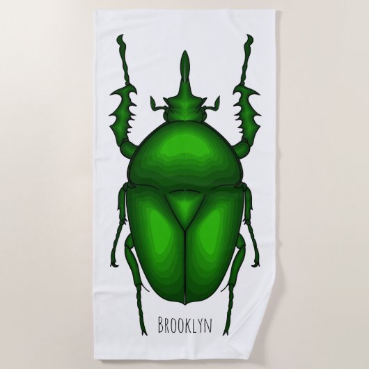 Serviette De Plage Illustration de bug Mecynorhina torquata (Devant)