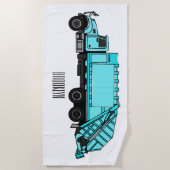 Serviette De Plage Illustration de camion à ordures (Devant)