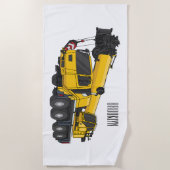Serviette De Plage Illustration de camion de grue (Devant)