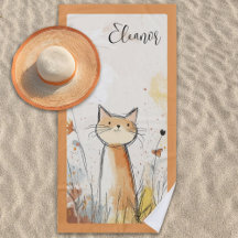 Illustration de chat orange adorable personnalisée