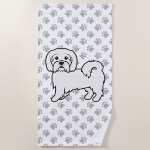 Serviette De Plage Illustration de chien de dessin animé mignon Coton