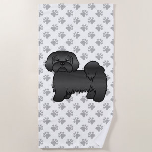 Serviette De Plage Illustration de chien de dessin animé mignon Lhass