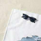 Serviette De Plage Illustration de chien en patchwork de denim mignon (En situation)
