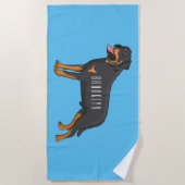 Serviette De Plage Illustration de chien Rottweiler (Devant)