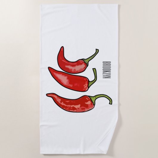 Serviette De Plage Illustration de chili (Devant)
