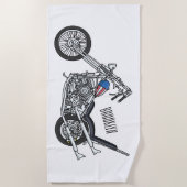Serviette De Plage Illustration de Chopper Motorcycle 1950 (Devant)