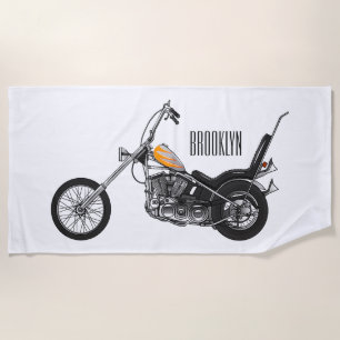 Serviette De Plage Illustration de Chopper Motorcycle 1950