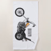 Serviette De Plage Illustration de Chopper Motorcycle 1950 (Devant)