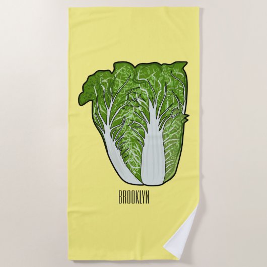 Serviette De Plage Illustration de chou chinois (Devant)