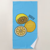Serviette De Plage Illustration de citron (Devant)