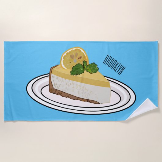 Serviette De Plage Illustration de citron cheesecake (Devant)