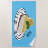 Serviette De Plage Illustration de citron cheesecake (Devant)