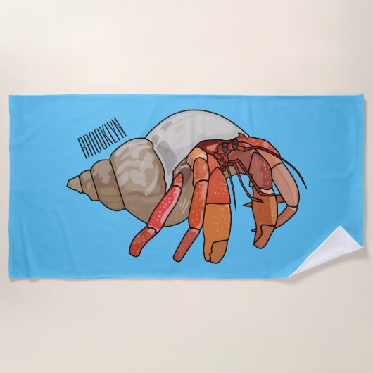 Serviette De Plage Illustration de crabe ermite (Devant)