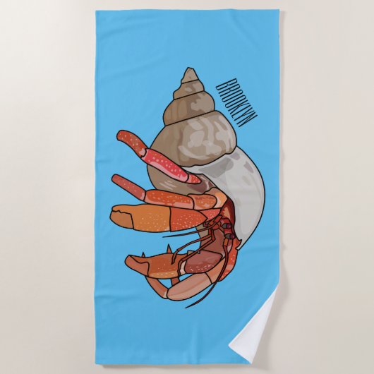 Serviette De Plage Illustration de crabe ermite (Devant)