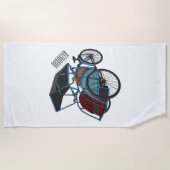 Serviette De Plage Illustration de cyclo-pousse (Devant)