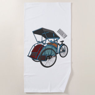 Serviette De Plage Illustration de cyclo-pousse