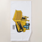Serviette De Plage Illustration de dessin animé Bulldozer (Devant)