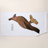 Serviette De Plage illustration de dessin animé d'aigle de Java (Devant)