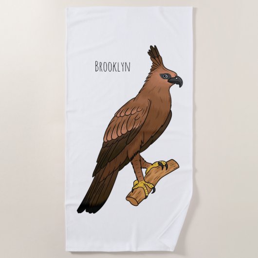 Serviette De Plage illustration de dessin animé d'aigle de Java (Devant)