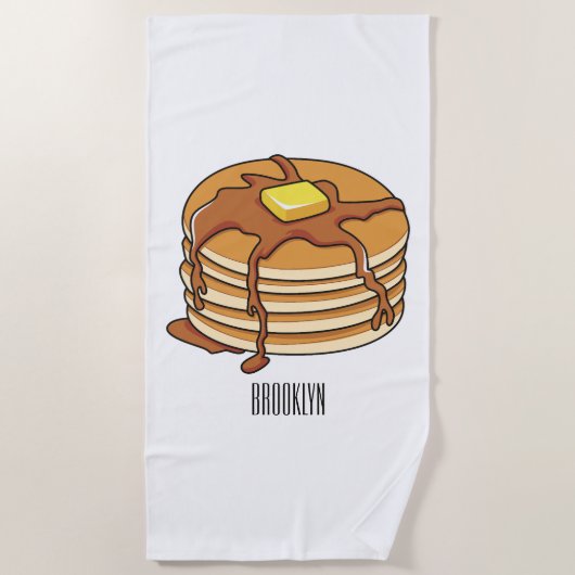 Serviette De Plage Illustration de dessin animé de Pancake (Devant)