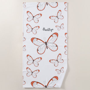 Serviette De Plage Illustration de dessin animé de papillon à ailes d