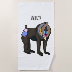 Serviette De Plage Illustration de dessin animé Mandrill