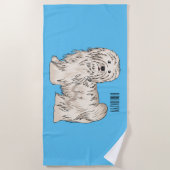 Serviette De Plage Illustration de dessin de chien de Havan (Devant)