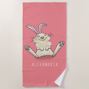 Serviette De Plage Illustration de dessin de lapin lapin mou