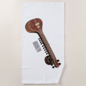 Serviette De Plage Illustration de dessin de Sitar (Devant)