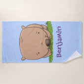 Serviette De Plage Illustration de dessin humoristique joyeux de womb (Devant)