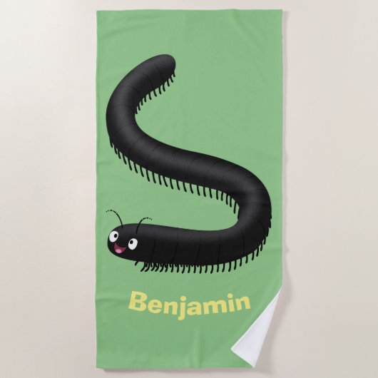 Serviette De Plage Illustration de dessin mignon millipede (Devant)