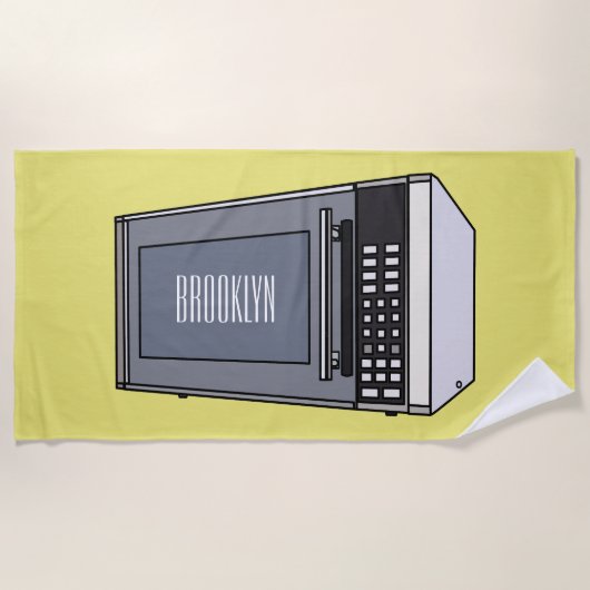Serviette De Plage Illustration de dessin sur micro-ondes (Devant)