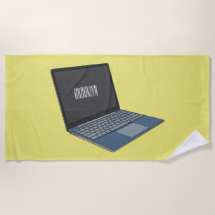 Serviette De Plage Illustration de dessin sur ordinateur portable