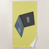 Serviette De Plage Illustration de dessin sur ordinateur portable (Devant)